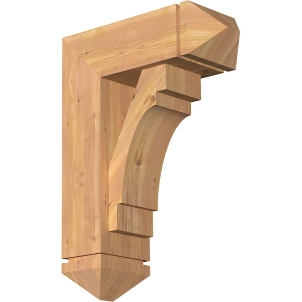 Ekena Millwork Merced Arts and Crafts Smooth Bracket w/ Offset Brace, Western Red Cedar, 7 1/2"W x 20"D x 28"H BKT0806X20X28MRC03SWR - main